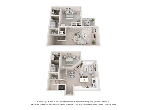 Floor plan for 2 beds, 2 baths, 1625 sqft